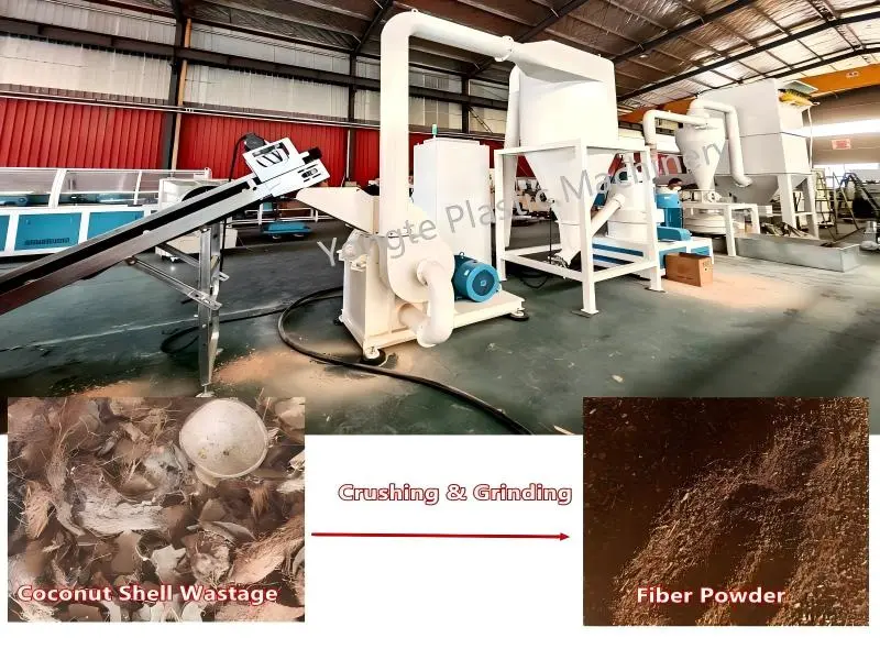 Coconut Shell Recycling WPC Line próbaverzió vietnami ügyfél számára