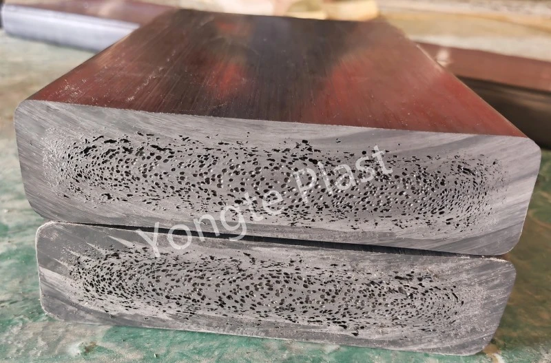 Sikeresen tesztelt 200x50 mm-es újrahasznosított tömör műanyag fűrészáru