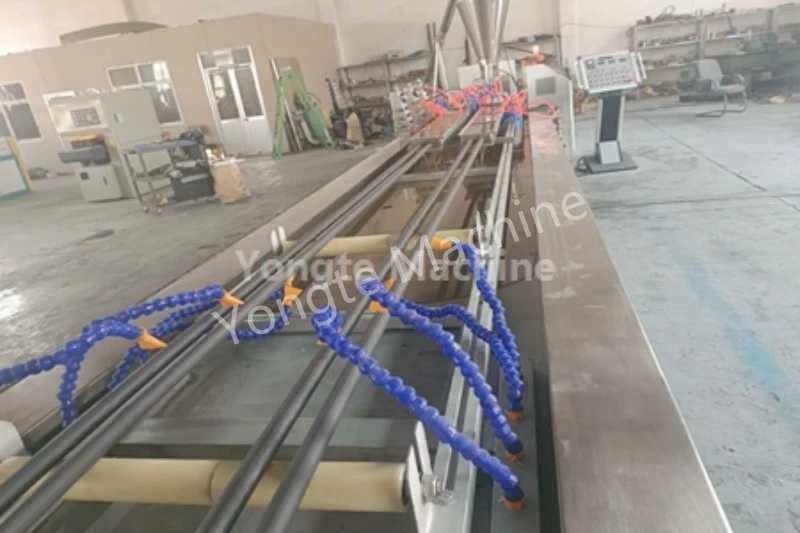 Customized four cavity PVC profile extrusion machine installed in China